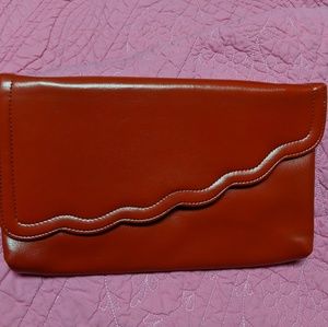 Red vintage clutch handbag